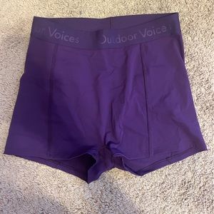 Outdoor Voices Purple Spandex Shorts